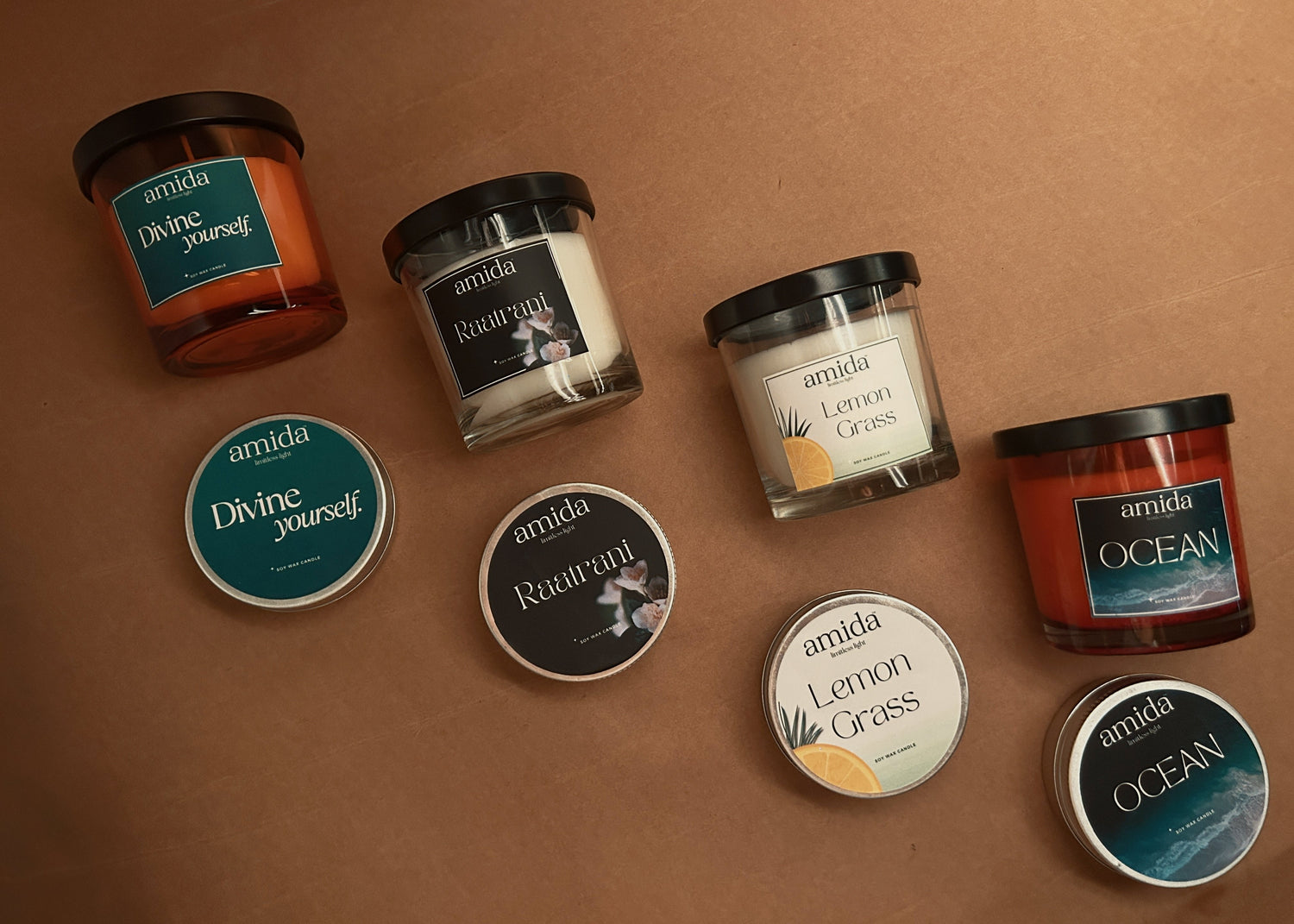 Scented Candles Jar + Tin